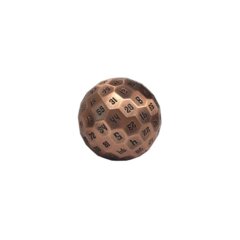 Metal 100 Sided Polyhedral Dice D100 - Antique Brass With Black